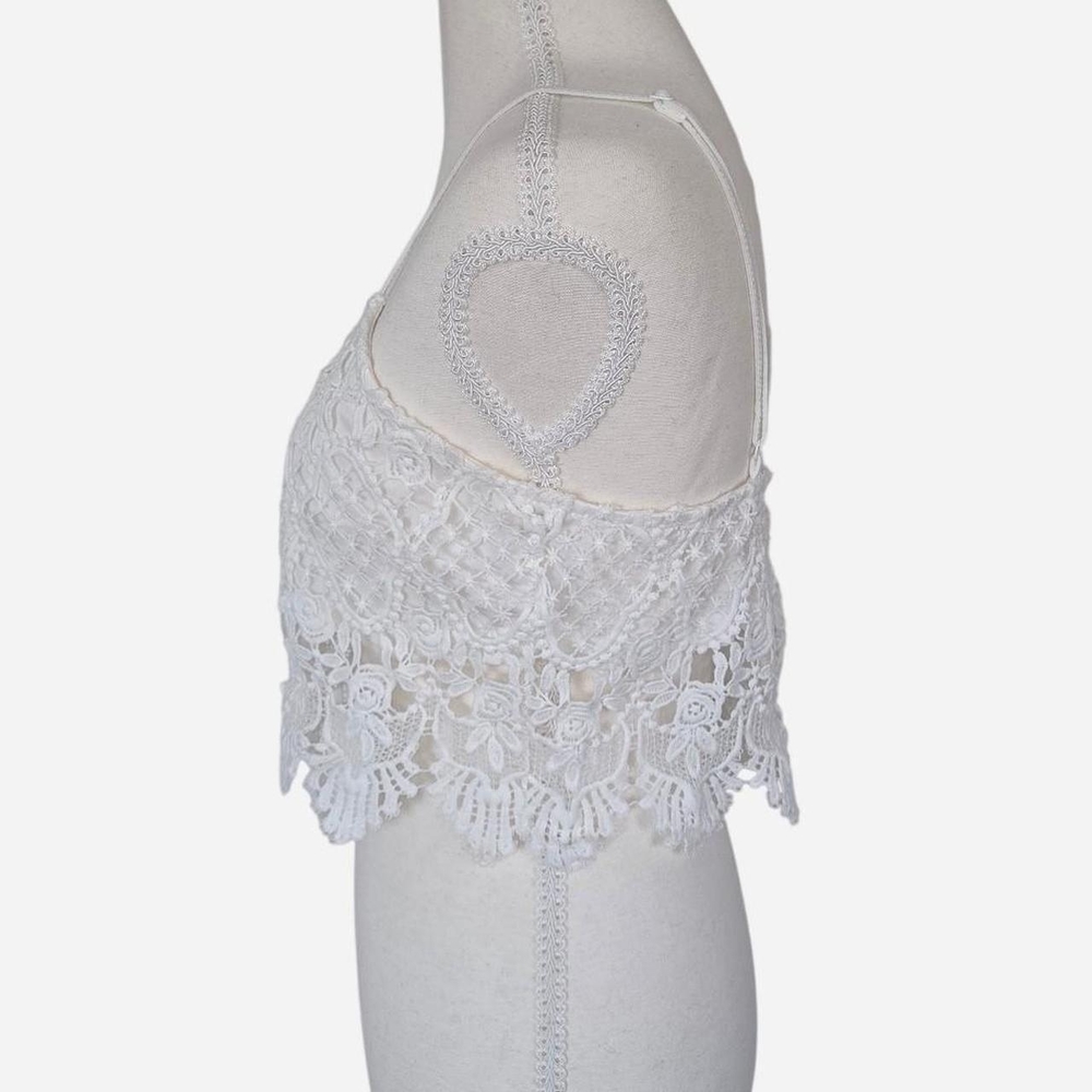 Calle Me Eden white lace crop top with adjustable straps boho festival size M - Picture 3 of 7